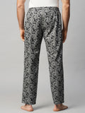 Men's Printed, Black, Cotton, Regular Fit, Elasticated, Waistband, Pyjama With Side Pockets