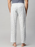 Men's Printed, White, Cotton, Regular Fit, Elasticated, Waistband, Pyjama With Side Pockets