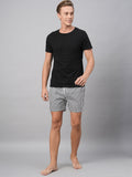 Men's Black & White, 100% Cotton, Printed, Regular Fit, Inner Elastic, Mid-Rise, Boxers