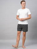 Men's Black, 100% Cotton, Printed, Regular Fit, Inner Elastic, Mid-Rise, Boxers