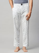 Men's Printed, White, Cotton, Regular Fit, Elasticated, Waistband, Pyjama With Side Pockets