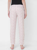 Women's Printed, Pink, Viscose, Regular Fit, Elasticated, Waistband, Pyjama With Side Pockets