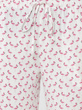 Women's Printed, Pink, Viscose, Regular Fit, Elasticated, Waistband, Pyjama With Side Pockets