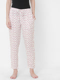 Women's Printed, Pink, Viscose, Regular Fit, Elasticated, Waistband, Pyjama With Side Pockets