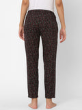 Women's Printed, Black, Cotton, Regular Fit, Elasticated, Waistband, Pyjama With Side Pockets