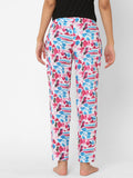 Women's Printed, Pink, Cotton, Regular Fit, Elasticated, Waistband, Pyjama With Side Pockets