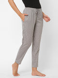 Women's Printed, Grey, Cotton, Regular Fit, Elasticated, Waistband, Pyjama With Side Pockets