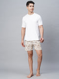 Men's Multicolor, 100% Cotton, Printed, Regular Fit, Inner Elastic, Mid-Rise, Boxers- Pack of 2