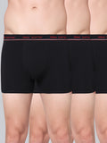 Men's Solid Cotton Stretch Trunks (Pack of 3)