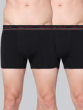 Men's Solid Cotton Stretch Trunks (Pack of 2)