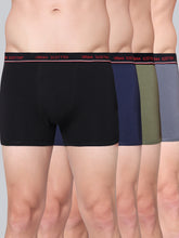 Men's Solid Cotton Stretch Trunks (Pack of 4)
