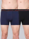 Men's Solid Cotton Stretch Trunks (Pack of 2)