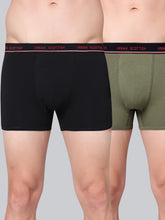 Men's Solid Cotton Stretch Trunks (Pack of 2)