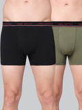 Men's Solid Cotton Stretch Trunks (Pack of 2)