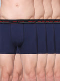 Men's Solid Cotton Stretch Trunks (Pack of 4)