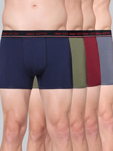 Men's Solid Cotton Stretch Trunks (Pack of 4)