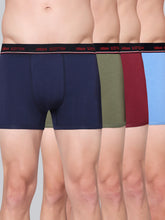 Men's Solid Cotton Stretch Trunks (Pack of 4)