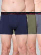 Men's Solid Cotton Stretch Trunks (Pack of 3)