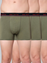 Men's Solid Cotton Stretch Trunks (Pack of 3)