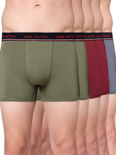 Men's Solid Cotton Stretch Trunks (Pack of 5)