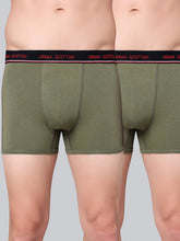 Men's Solid Cotton Stretch Trunks (Pack of 2)