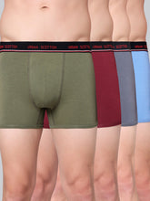 Men's Solid Cotton Stretch Trunks (Pack of 4)