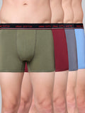 Men's Solid Cotton Stretch Trunks (Pack of 4)