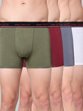 Men's Solid Cotton Stretch Trunks (Pack of 4)