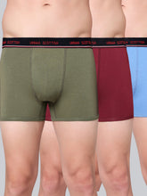 Men's Solid Cotton Stretch Trunks (Pack of 3)