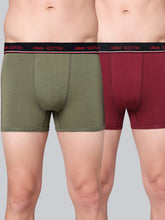 Men's Solid Cotton Stretch Trunks (Pack of 2)