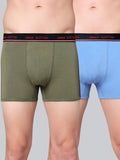 Men's Solid Cotton Stretch Trunks (Pack of 2)