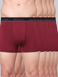 Men's Solid Cotton Stretch Trunks (Pack of 5)