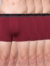 Men's Solid Cotton Stretch Trunks (Pack of 4)