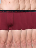 Men's Solid Cotton Stretch Trunks (Pack of 4)