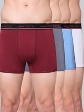 Men's Solid Cotton Stretch Trunks (Pack of 4)