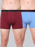 Men's Solid Cotton Stretch Trunks (Pack of 2)
