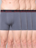 Men's Solid Cotton Stretch Trunks (Pack of 4)