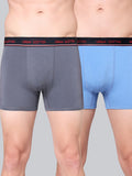 Men's Solid Cotton Stretch Trunks (Pack of 2)