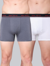 Men's Solid Cotton Stretch Trunks (Pack of 2)