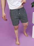 Men's Multicolor, 100% Cotton, printed, Regular Fit, Inner Elastic, Mid-Rise, Boxers- Pack of 4