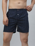 Men's Multicolor, 100% Cotton, printed, Regular Fit, Inner Elastic, Mid-Rise, Boxers- Pack of 4