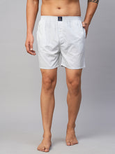 Men's Blue, 100% Cotton, Printed, Regular Fit, Inner Elastic, Mid-Rise, Boxers