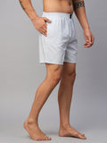 Men's Blue, 100% Cotton, Printed, Regular Fit, Inner Elastic, Mid-Rise, Boxers