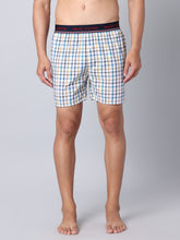 Men's Multicolor, 100% Cotton, Checks, Regular Fit, Outer Elastic, Mid-Rise, Boxers
