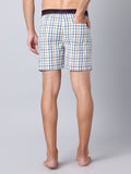Men's Multicolor, 100% Cotton, Checks, Regular Fit, Outer Elastic, Mid-Rise, Boxers