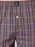 Men's Multicolor, 100% Cotton, Checks, Regular Fit, Inner Elastic, Mid-Rise, Boxers