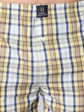 Men's Yellow, 100% Cotton, Checks, Regular Fit, Inner Elastic, Mid-Rise, Boxers