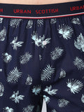 Men's Navy, 100% Cotton, Print, Regular Fit, Outer Elastic, Mid-Rise, Boxers