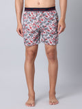 Men's Multicolor, 100% Cotton, Print, Regular Fit, Outer Elastic, Mid-Rise, Boxers
