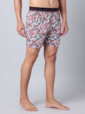 Men's Multicolor, 100% Cotton, Print, Regular Fit, Outer Elastic, Mid-Rise, Boxers